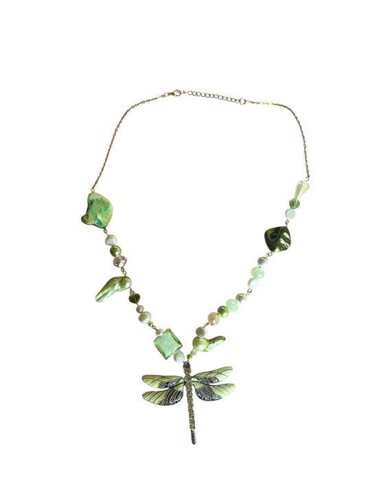 Green Dragonfly Necklace