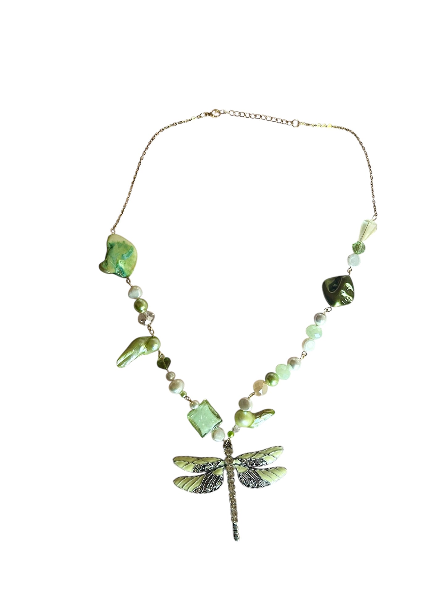 Green Dragonfly Necklace