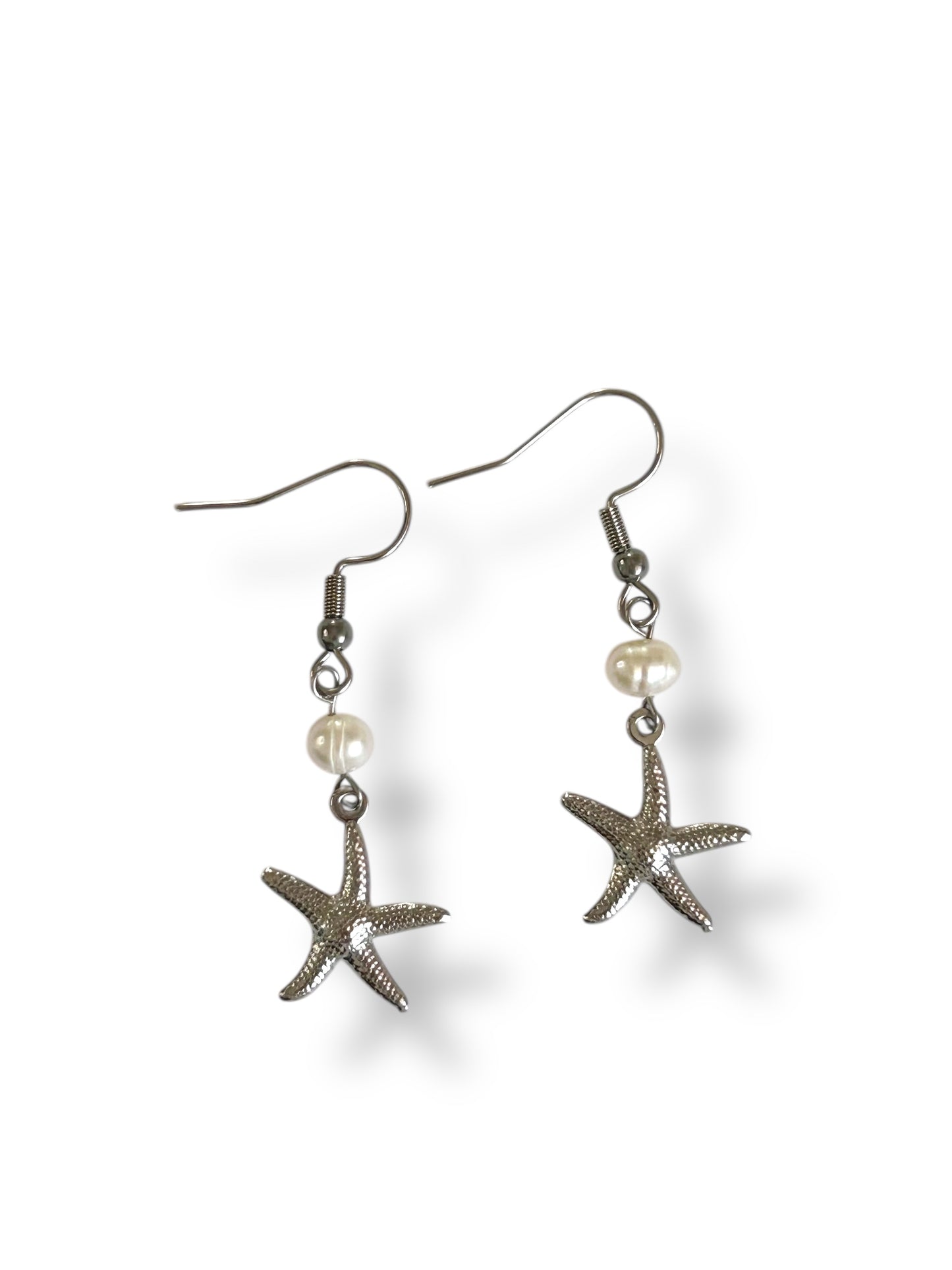 Starfish Dangle Earrings Silver