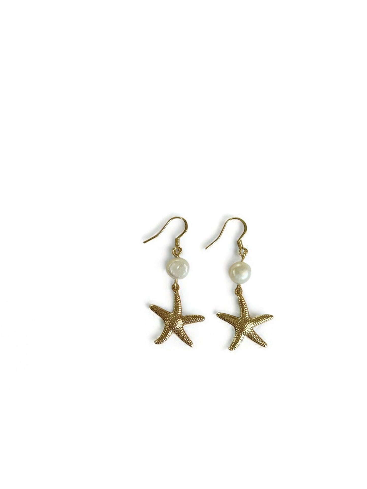 Starfish Dangle Earrings Gold